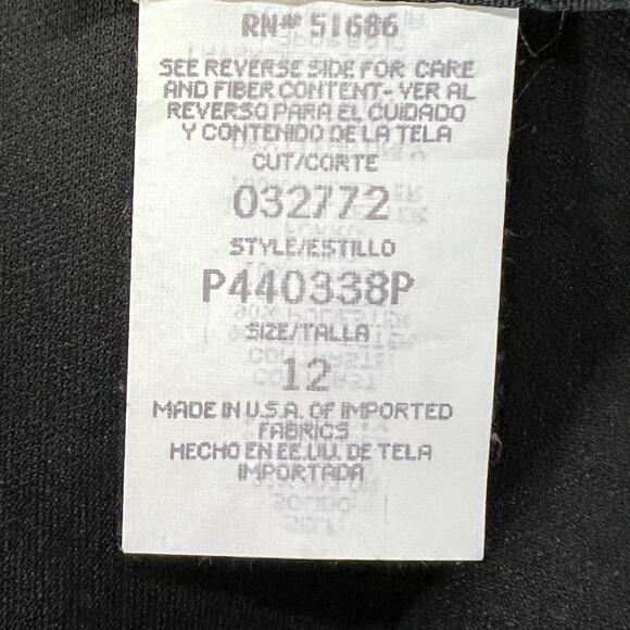 Molly Malloy Shift Dress 12 Petite Black Gray Velvet Classic Cocktail LBD Vtg - Picture 12 of 14